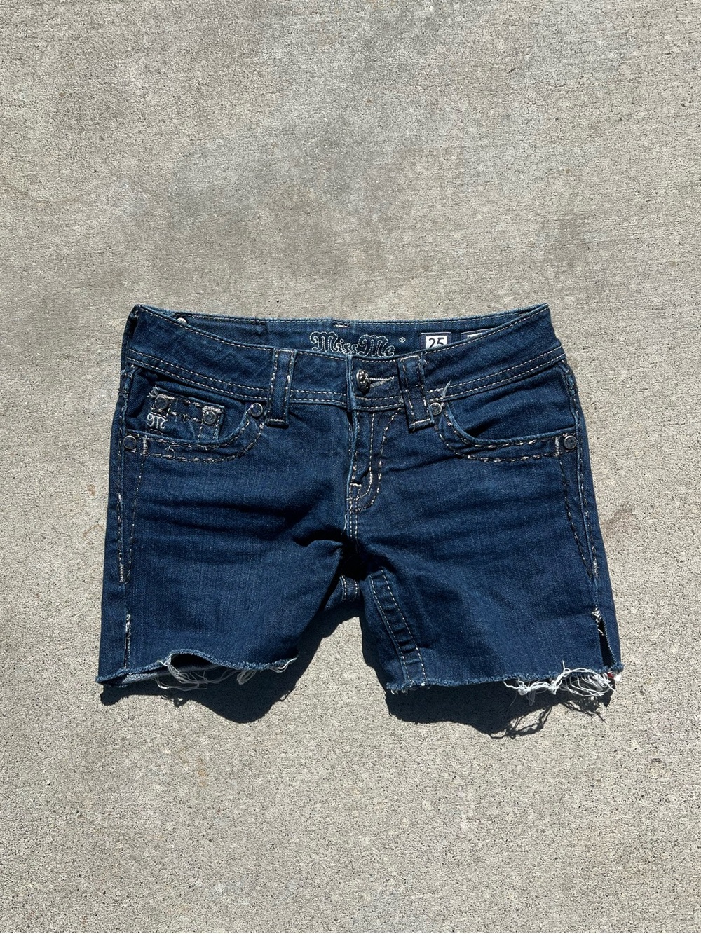 Miss Me Indigo Dark Blue Denim Cutoff Shorts